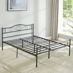 Javlergo Metal Platform Bed Frame with Modern Headboard, No Box Spring Needed