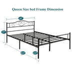 Javlergo Metal Platform Bed Frame with Modern Headboard, No Box Spring Needed