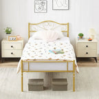 Javlergo Metal Platform Bed Frame with Modern Headboard, No Box Spring Needed