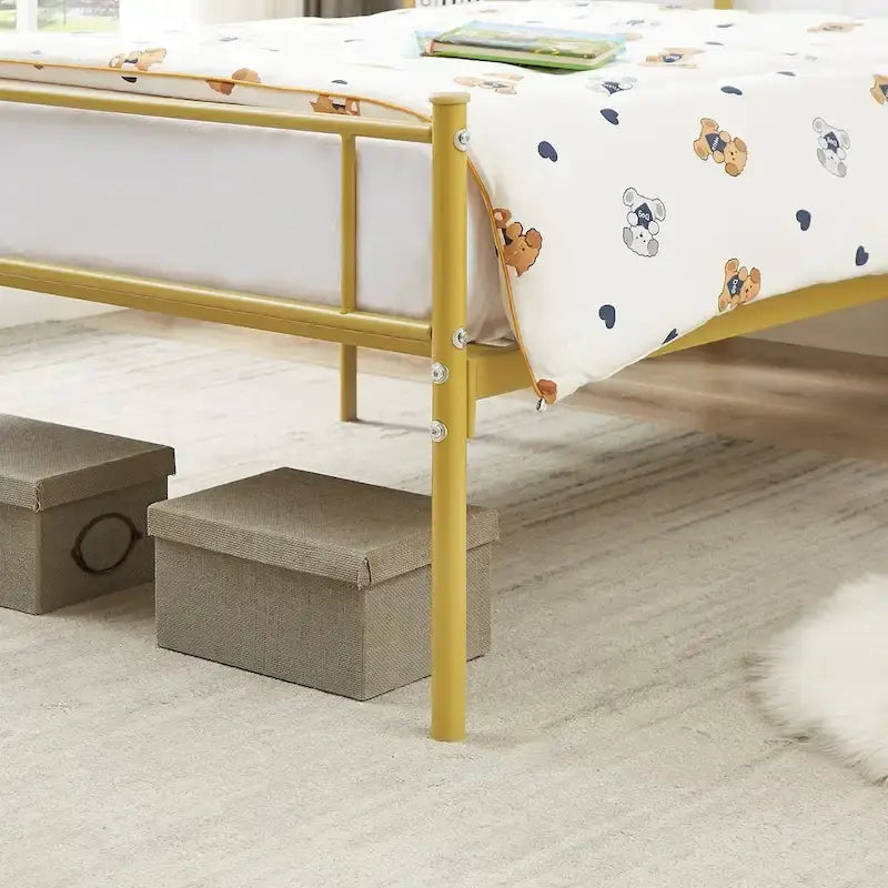 Javlergo Metal Platform Bed Frame with Modern Headboard, No Box Spring Needed