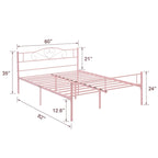 Javlergo Metal Platform Bed Frame with Modern Headboard, No Box Spring Needed
