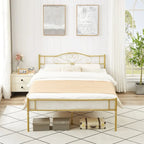 Javlergo Metal Platform Bed Frame with Modern Headboard, No Box Spring Needed