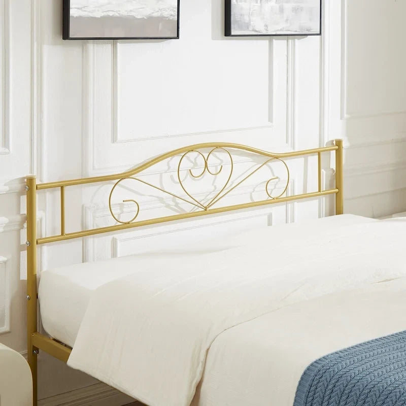 Javlergo Metal Platform Bed Frame with Modern Headboard, No Box Spring Needed