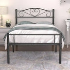 Javlergo Metal Platform Bed Frame with Modern Headboard, No Box Spring Needed