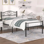 Javlergo Metal Platform Bed Frame with Modern Headboard, No Box Spring Needed