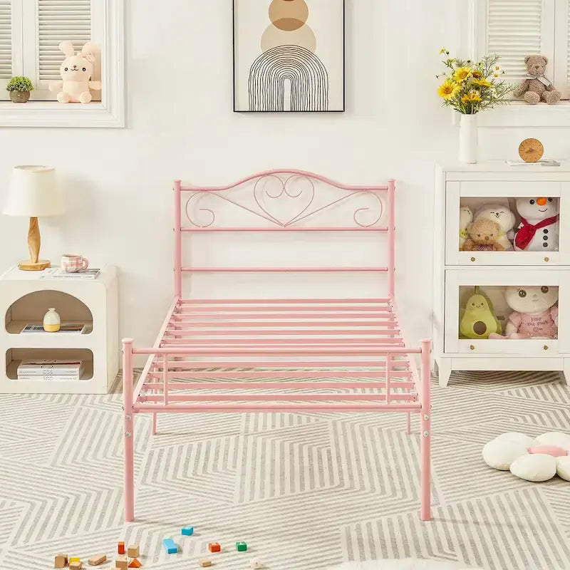 Javlergo Metal Platform Bed Frame with Modern Headboard, No Box Spring Needed