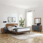 Dylan 4 Piece Bedroom Set with Bed, Nightstand, Dresser, Mirror