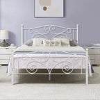 Javlergo Victoria Metal Platform Bed Frame with Headboard and Footboard