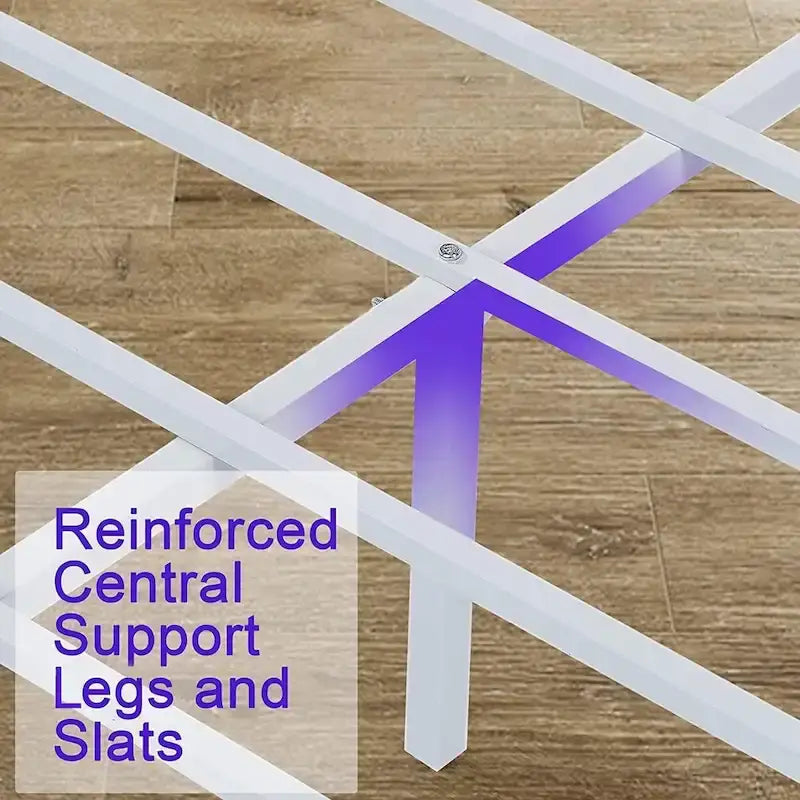 Javlergo Victoria Metal Platform Bed Frame with Headboard and Footboard