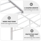 Javlergo Victoria Metal Platform Bed Frame with Headboard and Footboard