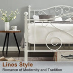 Javlergo Victoria Metal Platform Bed Frame with Headboard and Footboard