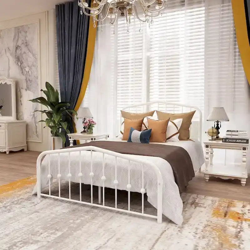 Aufank Platform Metal Bed Frame, Iron Slat, Easy Assembly