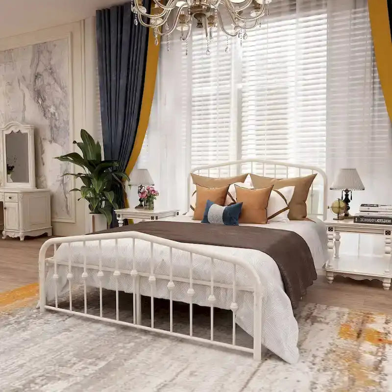 Aufank Platform Metal Bed Frame, Iron Slat, Easy Assembly