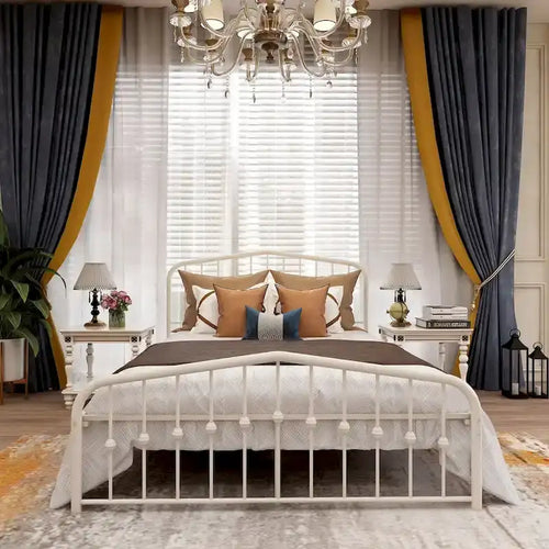 Aufank Platform Metal Bed Frame, Iron Slat, Easy Assembly