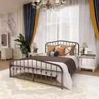 Aufank Platform Metal Bed Frame, Iron Slat, Easy Assembly