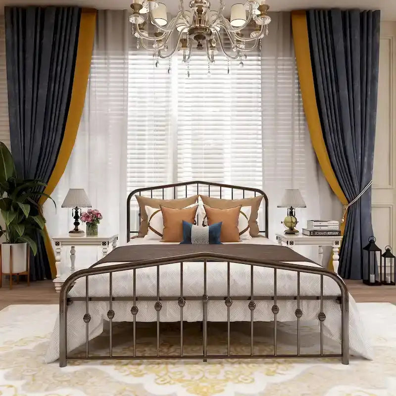 Aufank Platform Metal Bed Frame, Iron Slat, Easy Assembly