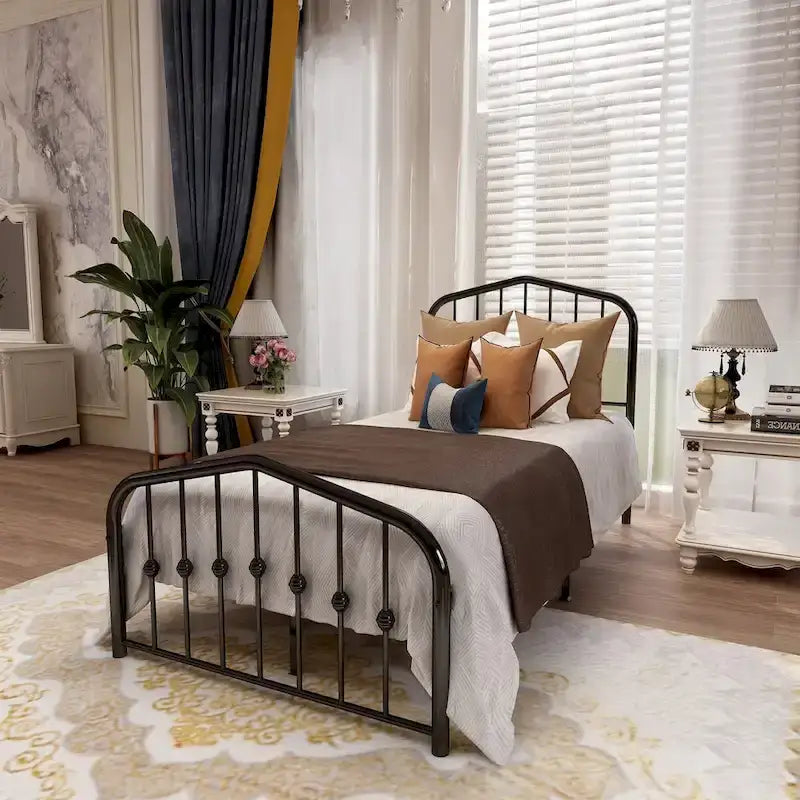 Aufank Platform Metal Bed Frame, Iron Slat, Easy Assembly