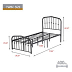 Aufank Platform Metal Bed Frame, Iron Slat, Easy Assembly
