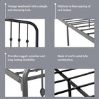 Aufank Platform Metal Bed Frame, Iron Slat, Easy Assembly
