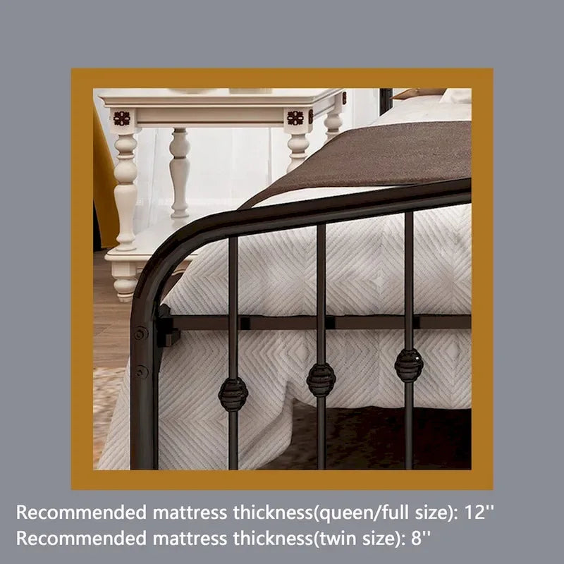 Aufank Platform Metal Bed Frame, Iron Slat, Easy Assembly