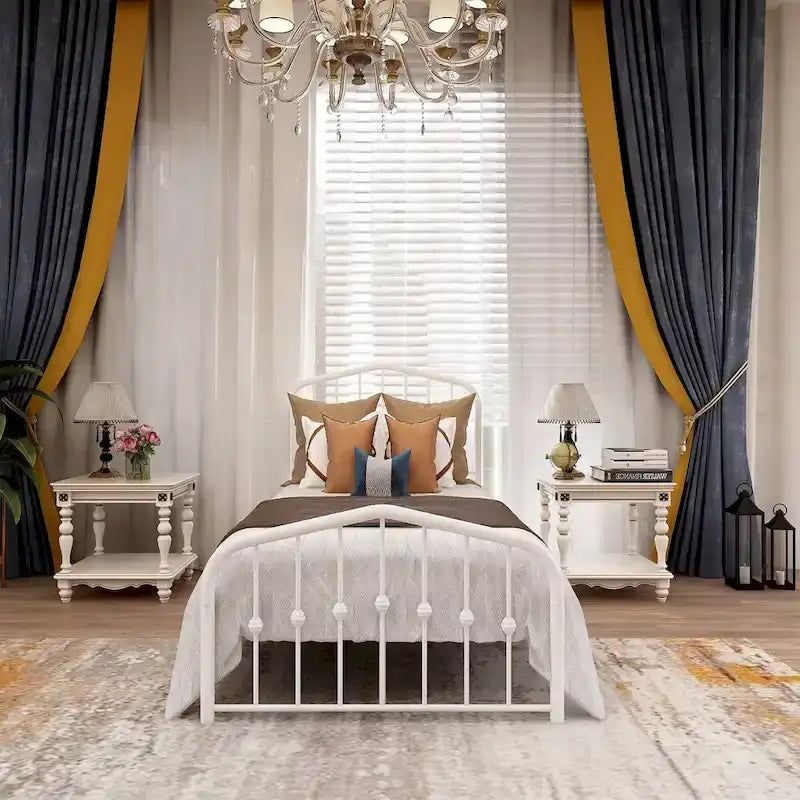 Aufank Platform Metal Bed Frame, Iron Slat, Easy Assembly