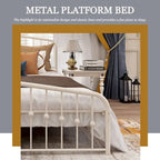Aufank Platform Metal Bed Frame, Iron Slat, Easy Assembly