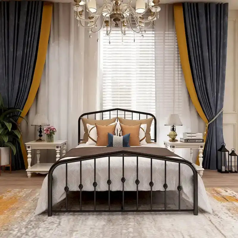 Aufank Platform Metal Bed Frame, Iron Slat, Easy Assembly