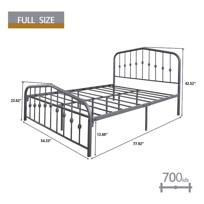 Aufank Platform Metal Bed Frame, Iron Slat, Easy Assembly