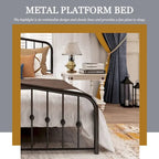 Aufank Platform Metal Bed Frame, Iron Slat, Easy Assembly