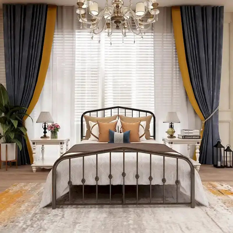 Aufank Platform Metal Bed Frame, Iron Slat, Easy Assembly