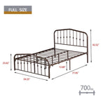 Aufank Platform Metal Bed Frame, Iron Slat, Easy Assembly