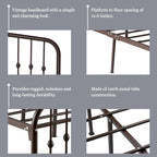 Aufank Platform Metal Bed Frame, Iron Slat, Easy Assembly