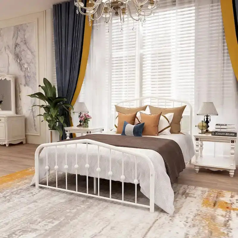 Aufank Platform Metal Bed Frame, Iron Slat, Easy Assembly