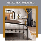 Aufank Platform Metal Bed Frame, Iron Slat, Easy Assembly