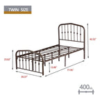 Aufank Platform Metal Bed Frame, Iron Slat, Easy Assembly