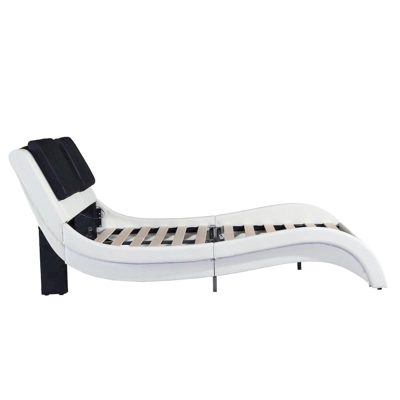 Faux Leather Upholstered Platform Bed Frame, King Size