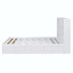 Wood Queen Size Hydraulic Platform Bed with Storage LED Headboard