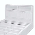 Wood Queen Size Hydraulic Platform Bed with Storage LED Headboard