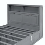 Wood Queen Size Hydraulic Platform Bed with Storage LED Headboard