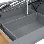 Wood Queen Size Hydraulic Platform Bed with Storage LED Headboard