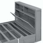 Wood Queen Size Hydraulic Platform Bed with Storage LED Headboard