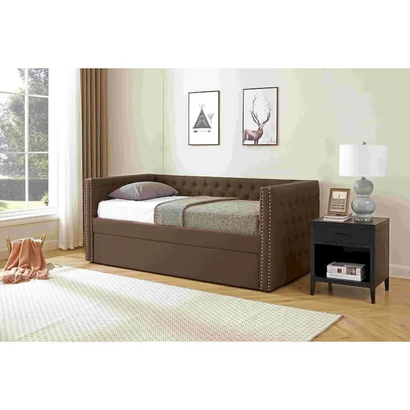 Upholstered Daybed with Trundle