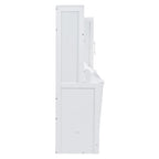 Queen Size Murphy Bed Wall Bed with Closet and Drawers,Gray