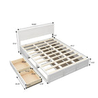 Queen Size Wood Platform Bed with Hydraulic Storage System and 2 Drawers