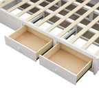 Queen Size Wood Platform Bed with Hydraulic Storage System and 2 Drawers