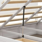 Queen Size Wood Platform Bed with Hydraulic Storage System and 2 Drawers