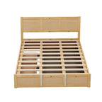 Queen Size Wood Platform Bed with Hydraulic Storage System and 2 Drawers