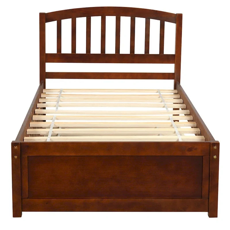 Twin size Platform Bed Wood Bed Frame with Trundle