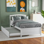 Twin size Platform Bed Wood Bed Frame with Trundle