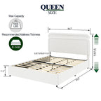 Christopher Knight Home Valle Queen Sized Boucle Upholstered Platform Bed with Drawers, Ivory